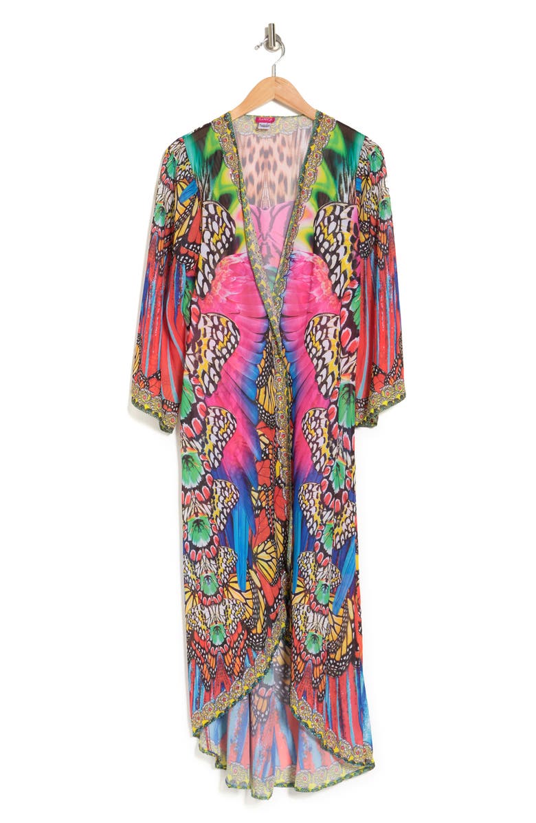 RANEES Embellished Flare Sleeve Duster, Alternate, color, 