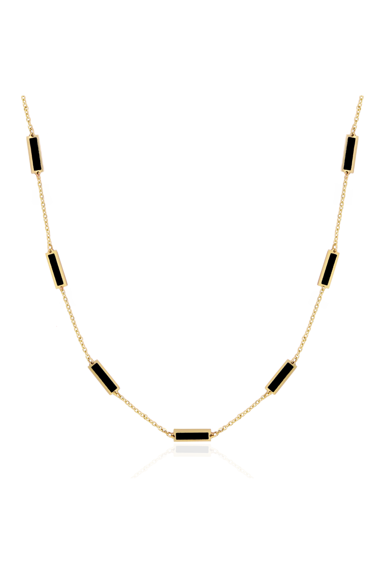 Onyx Bar Chain Necklace, Main, color, Onyx