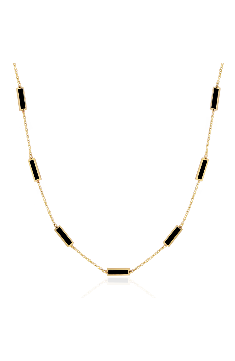 The Lovery Fine Jewelry Onyx Bar Chain Necklace, Main, color, Onyx