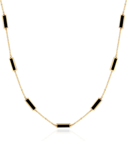The Lovery Fine Jewelry Onyx Bar Chain Necklace