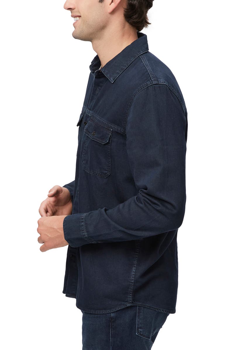 PAIGE Abraham Cotton Blend Button-Up Shirt, Alternate, color, 