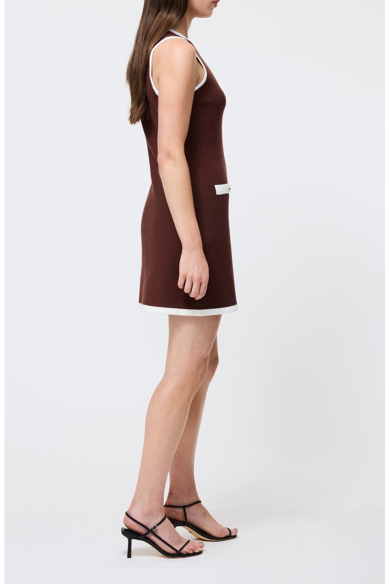Ruthie Knit Minidress, Alternate, color, 21-CHOCOLATE-PORC CREAM