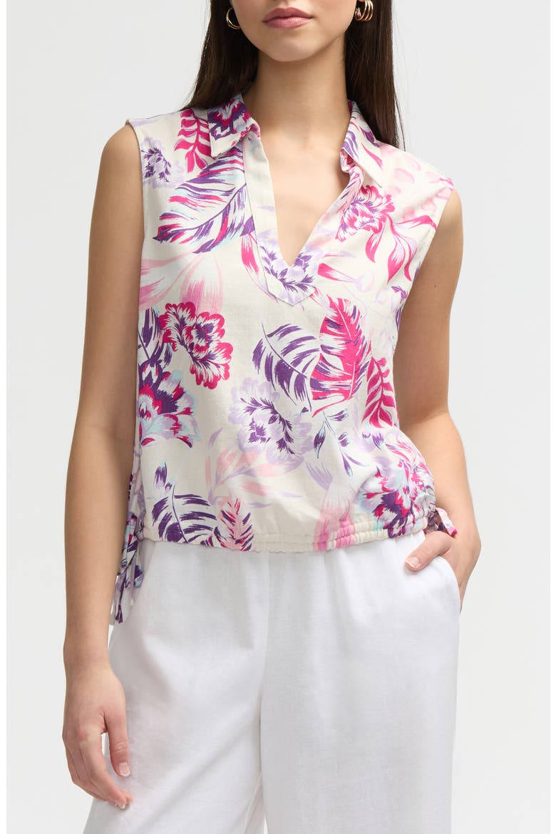 Sleeveless Drawstring Hem Top, Main, color, TROPICAL PINK