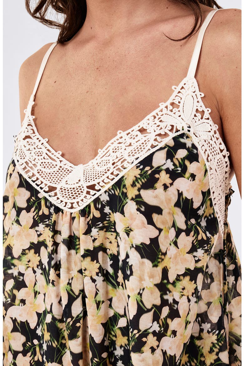 Serena Lace Trim Maxi Nightgown, Alternate, color, DEEP NAVY