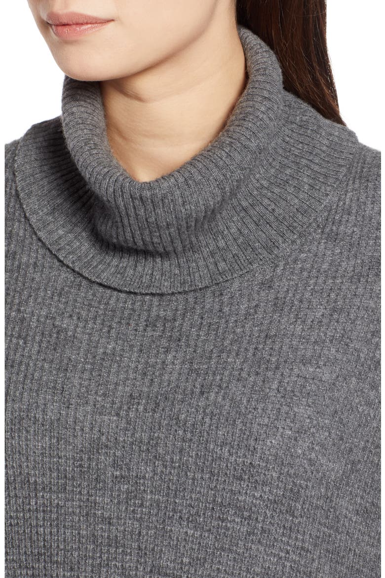 Wool & Cashmere Poncho, Alternate, color, GREY DARK HEATHER