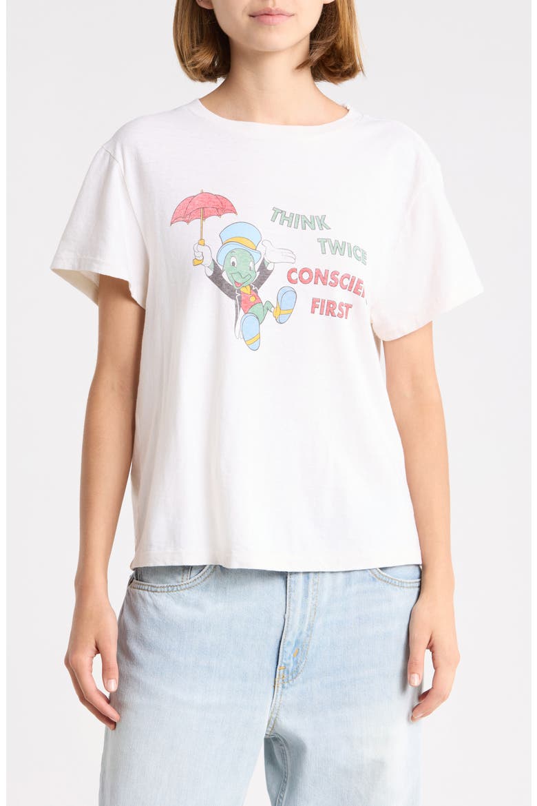 Jiminy Cricket Graphic Tee, Main, color, VINTAGEWHITE