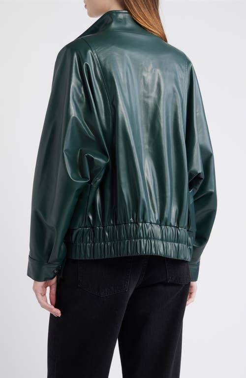 Dra Paulina Oversize Faux Leather Jacket In Blue