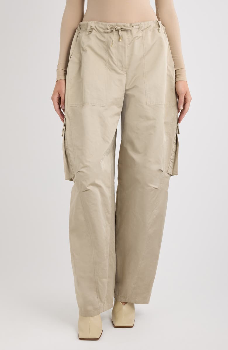 Alaïa Drawstring Cargo Pants, Main, color, Sable