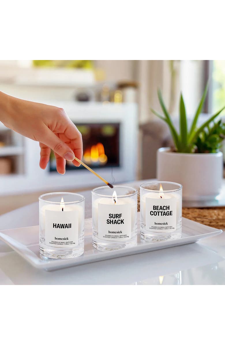 homesick Beach Vacay Mini Candle Trio, Alternate, color, Clear