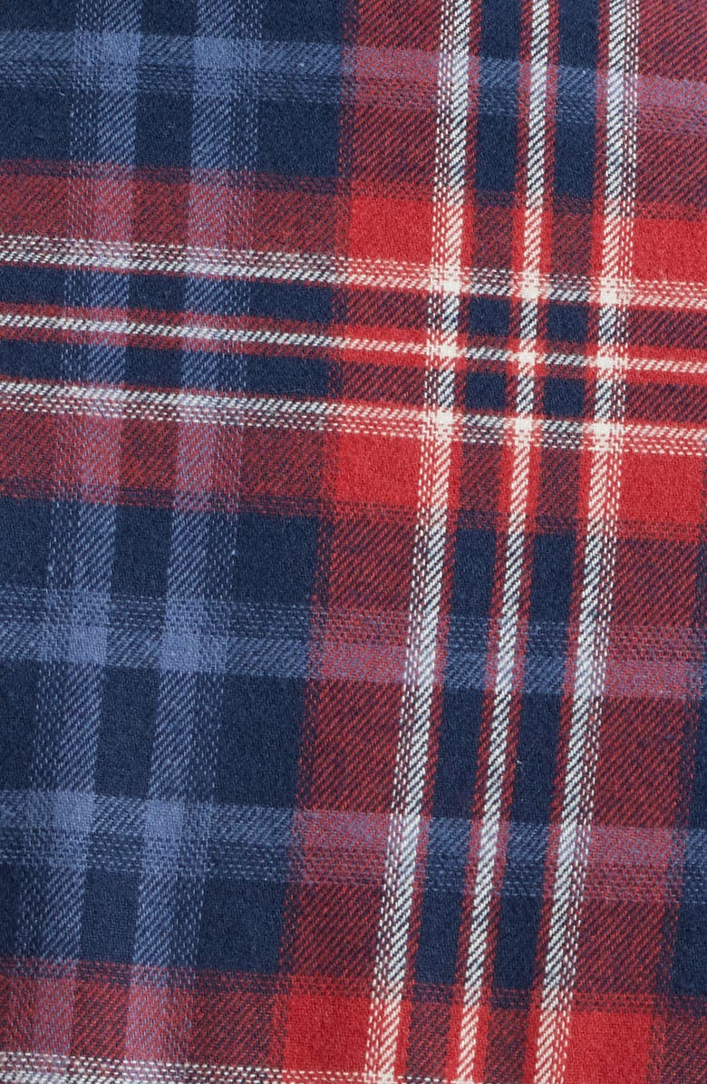 Majestic International Time Out Flannel Robe, Alternate, color, Navy/ Red