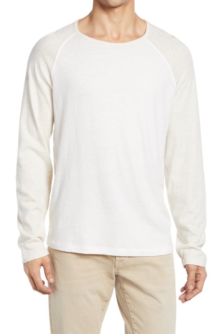 Cotton & Linen Baseball T-Shirt, Main, color, NATURAL