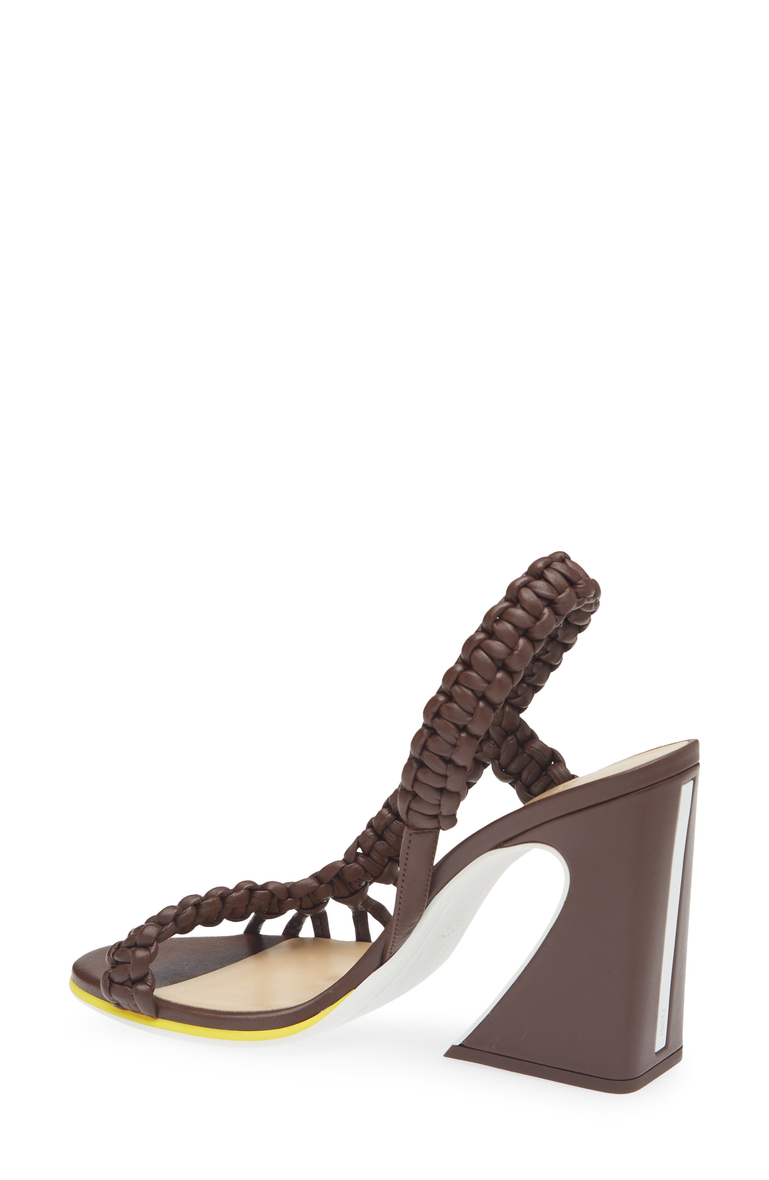 Fendi Arco Slingback Sandal, Alternate, color, F1vnn Mahogany Gial Bianco