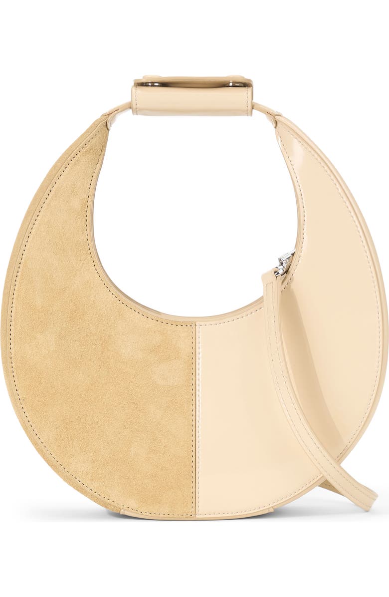 STAUD Mini Moon Split Leather Bag, Main, color, Oat