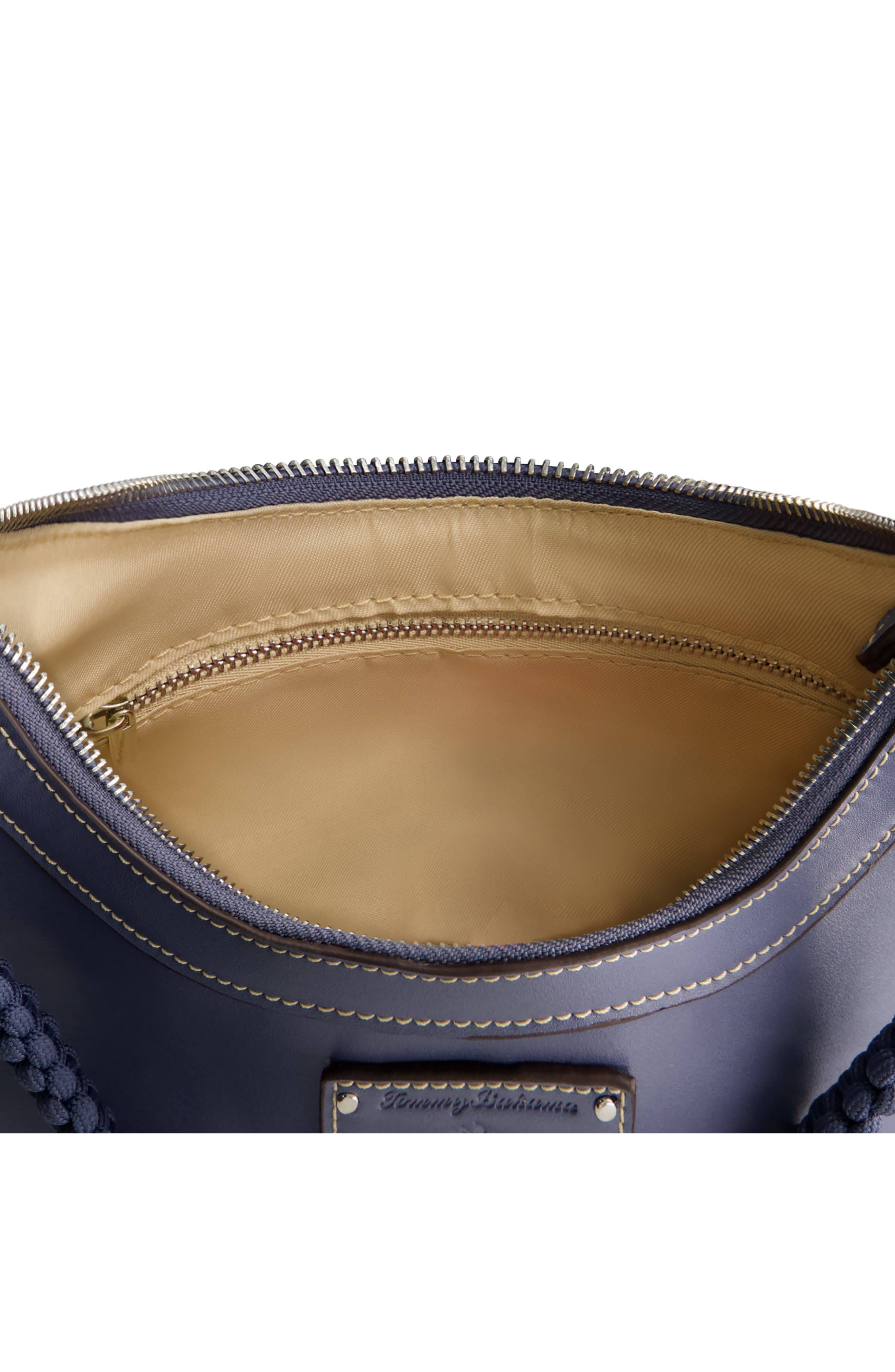 Tommy Bahama Debossed Logo Hobo Bag, Alternate, color, Navy