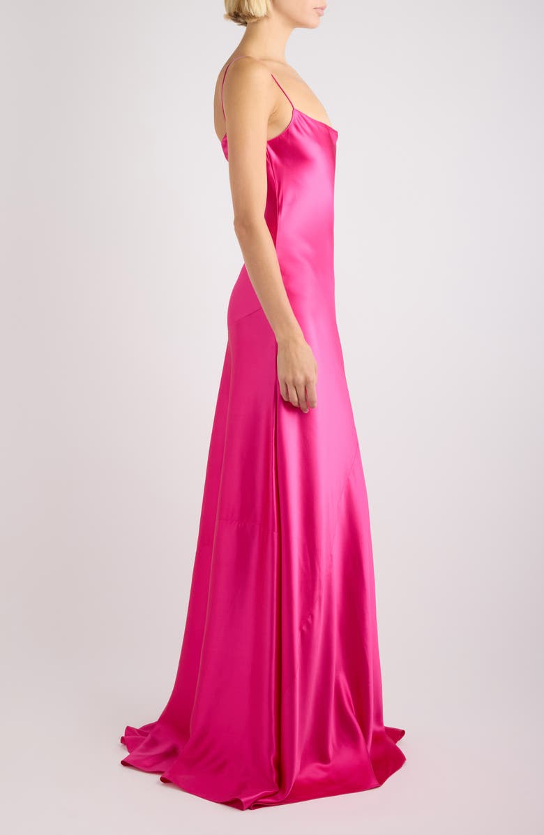 Alaïa Silk Maxi Slipdress, Alternate, color, Rose Vif