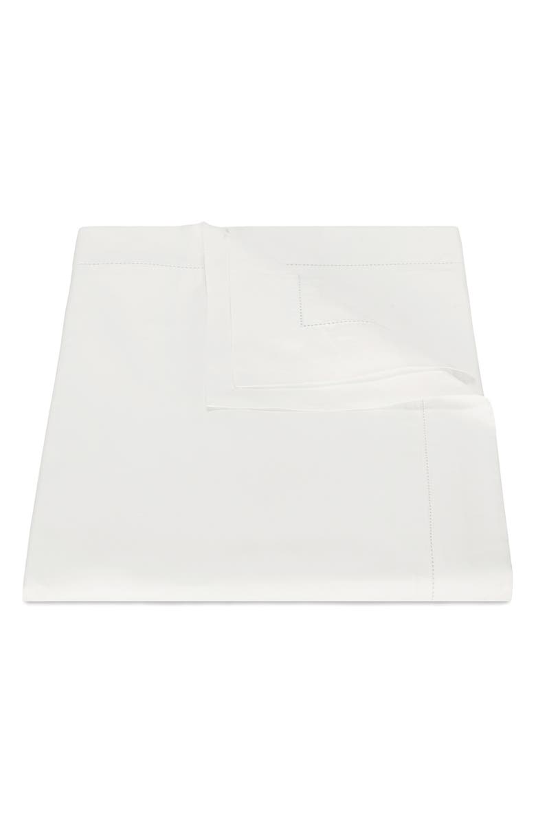 Matouk Bergamo Hemstitch Cotton Percale Duvet Cover, Main, color, Bone