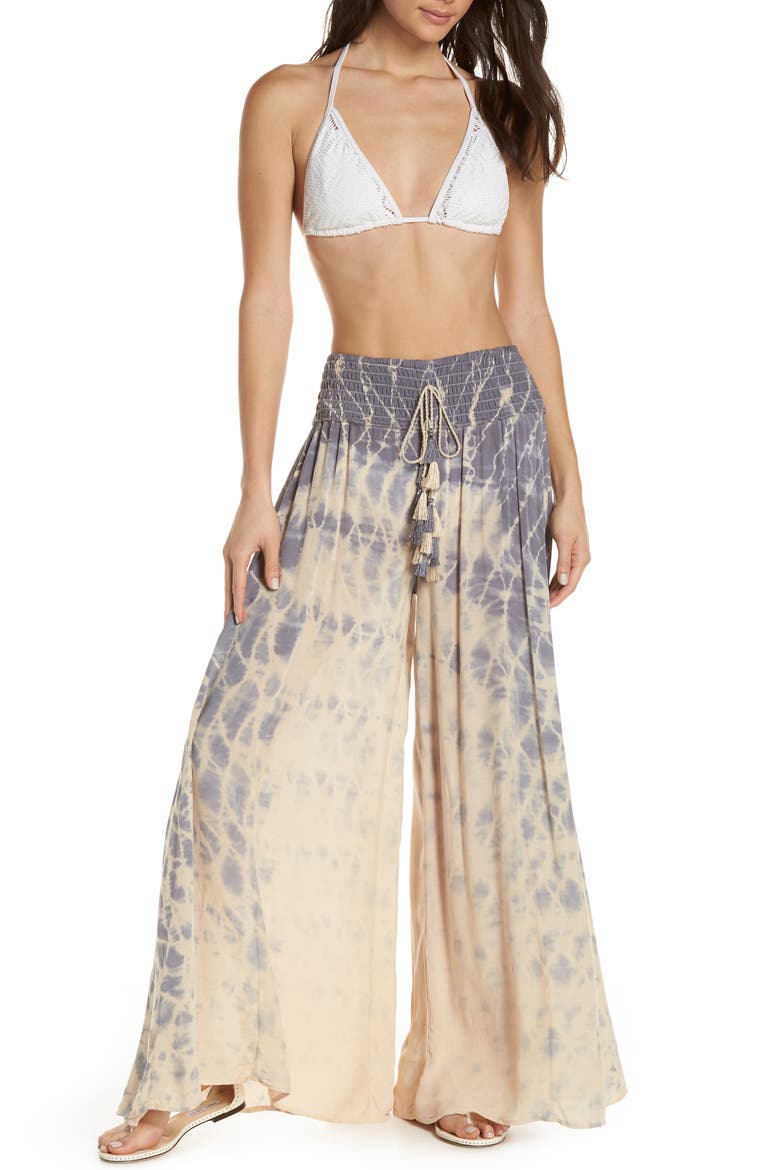 Tie Dye Fade Cover-Up Pants, Main, color, PEACH/ GREY