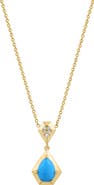 EFFY Gold Plated Sterling Silver Diamond & Stone Pendant Necklace