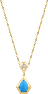 EFFY Gold Plated Sterling Silver Diamond & Stone Pendant Necklace
