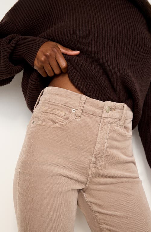 Good American Good Curve High Waist Straight Leg Corduroy Pants In Flax001