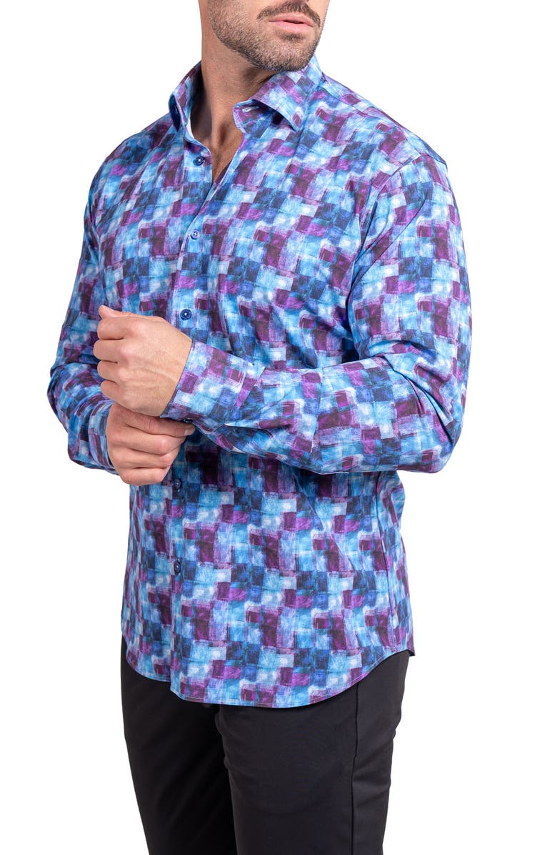 Maceoo Fibonacci Ascension Contemporary Fit Button-Up Shirt, Alternate, color, Blue