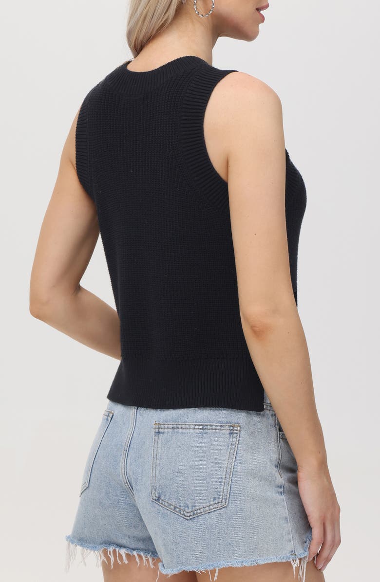 525 america Demi Cotton Sweater Vest, Alternate, color, Black