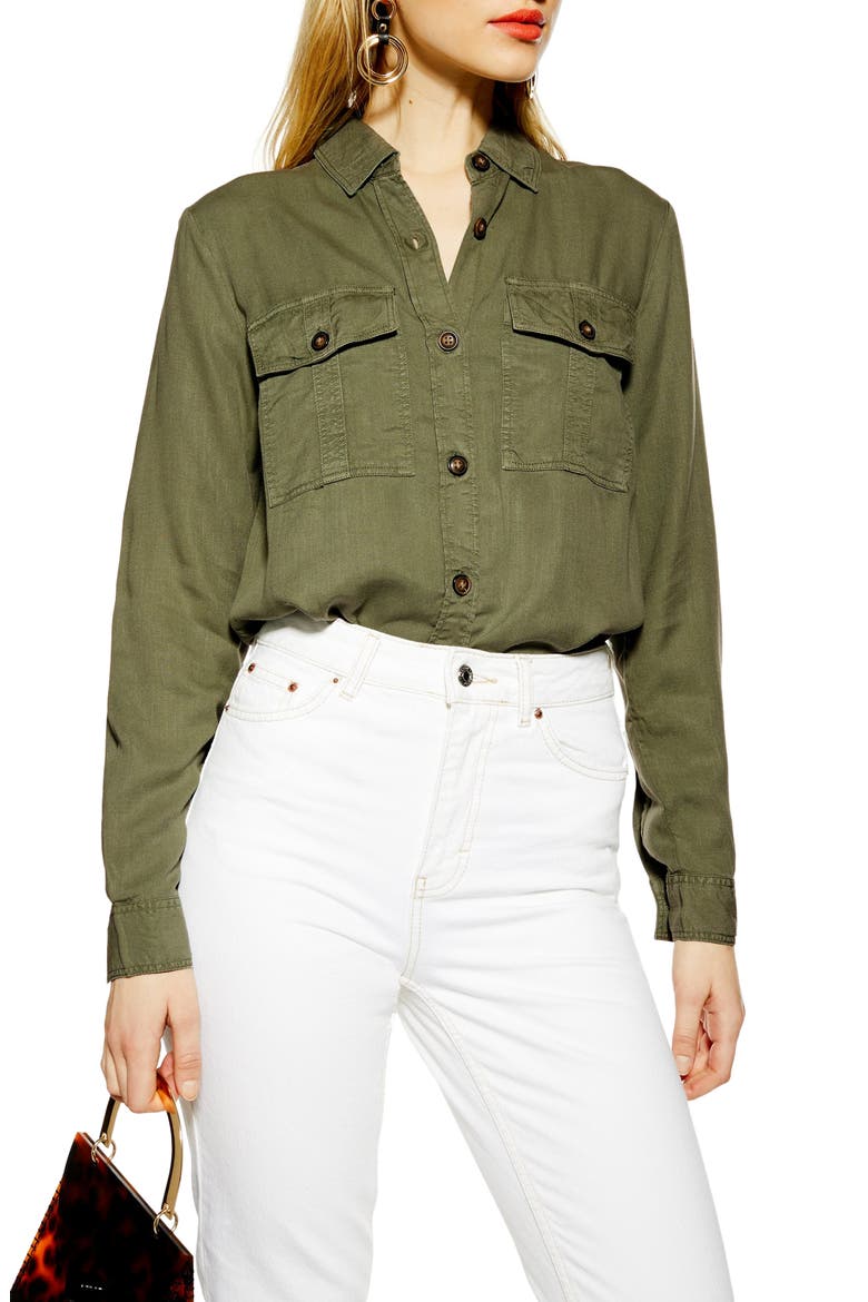 Kate Utility Shirt, Main, color, OLIVE