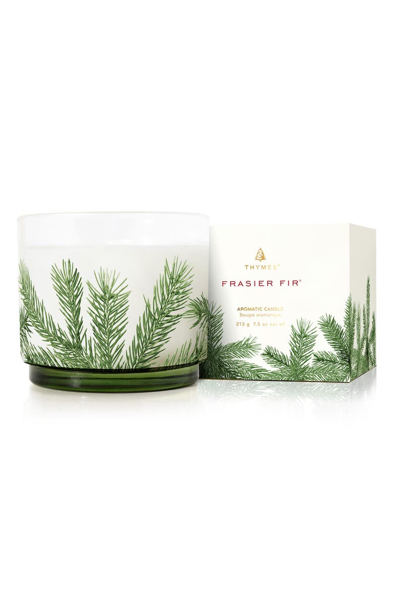 Thymes Frasier Fir Small Pine Needle Luminary Candle, Main, color, Green