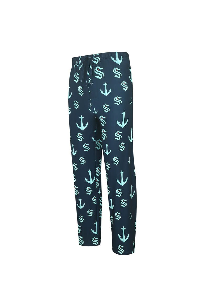 Men's Concepts Sport Navy Seattle Kraken Gauge Allover Print Knit Sleep Pants, Alternate, color, Navy
