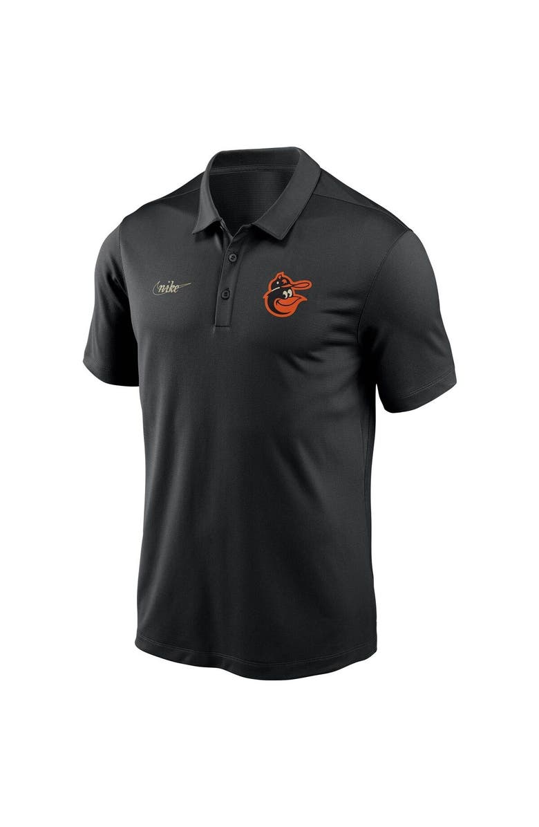 Nike Men's Nike Black Baltimore Orioles Cooperstown Collection Logo Franchise Performance Polo, Alternate, color,