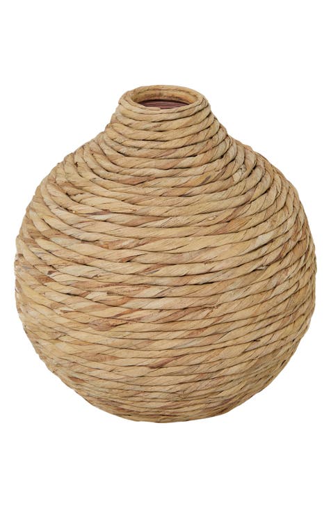 Brown Seagrass Handmade Woven Vase