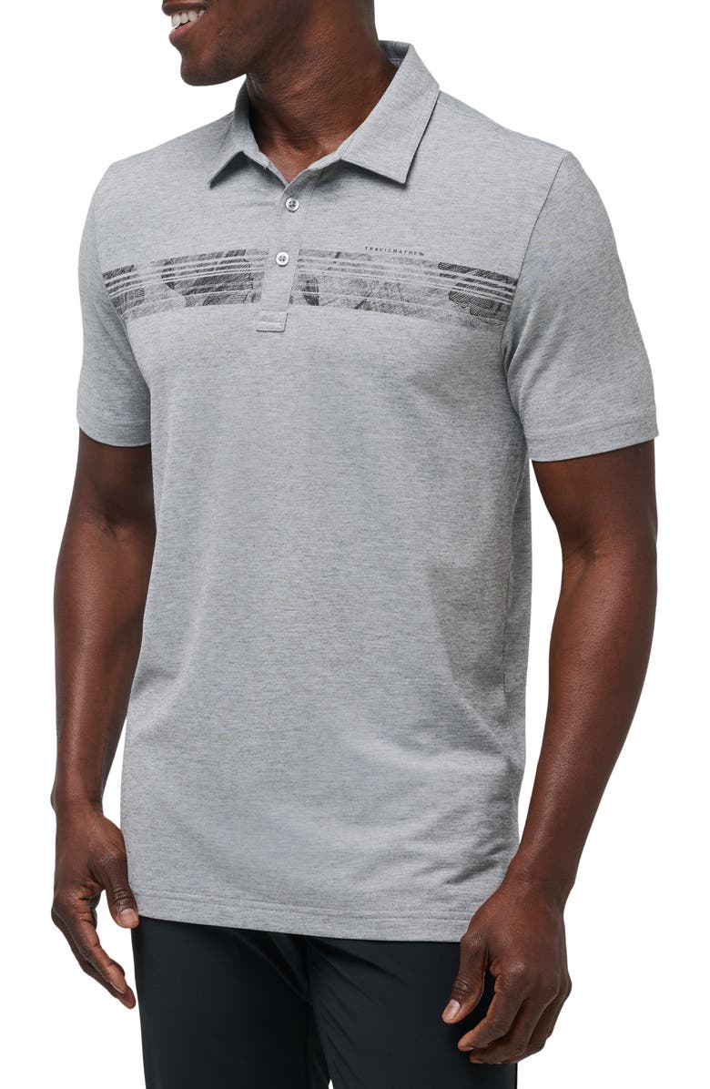 TravisMathew Cliffside Course Stripe Piqué Polo, Main, color, 