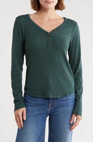 Melrose and Market Long Sleeve Henley