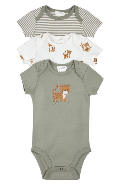 Assorted 3-Pack Organic Cotton Bodysuits