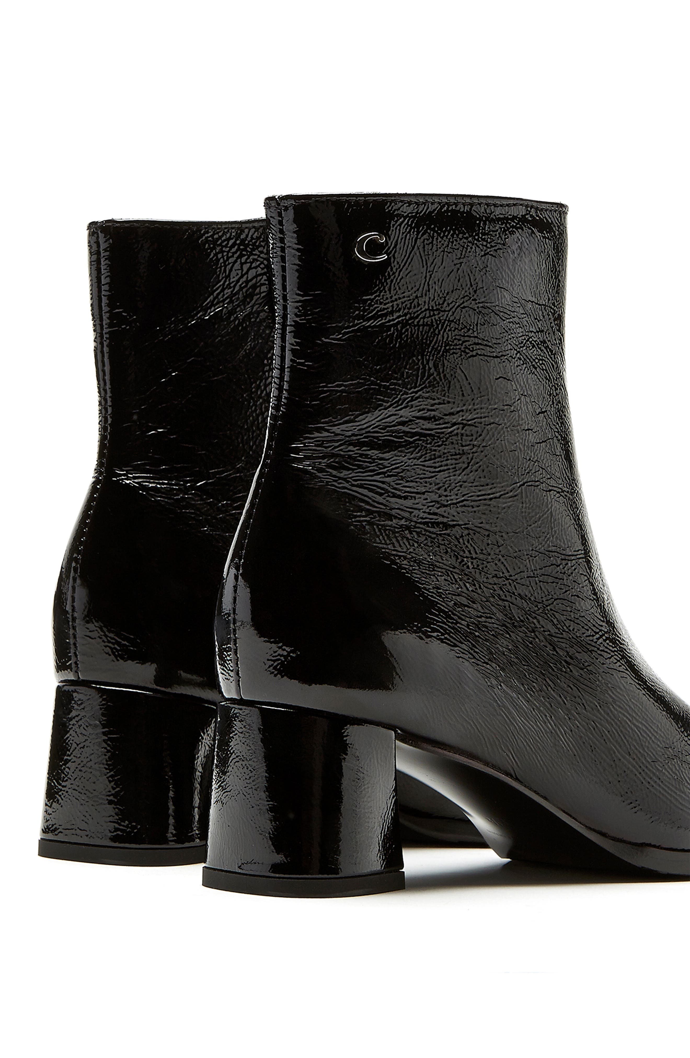 La Canadienne Ann Pointed Toe Bootie, Alternate, color, Black Crinkle Patent