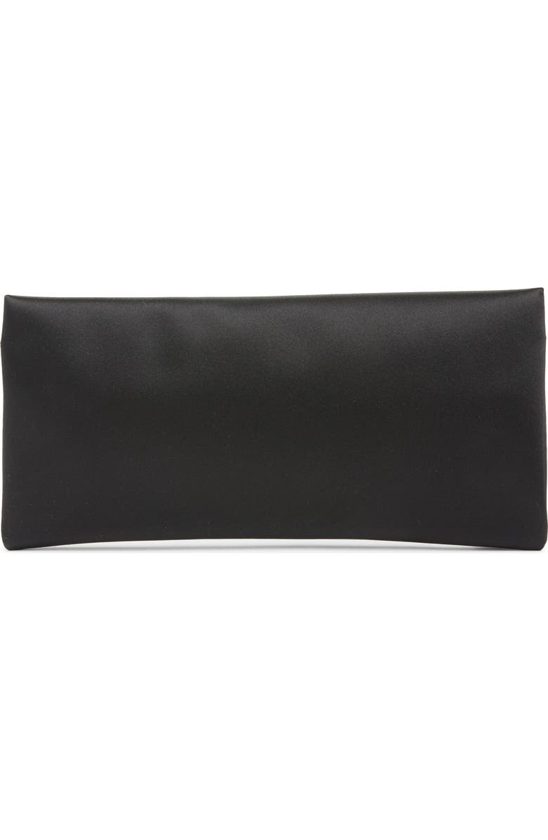 Saint Laurent Satin Soft Clutch, Alternate, color, Noir
