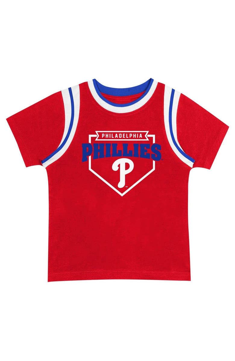 Outerstuff Toddler Fanatics Branded Red/Gray Philadelphia Phillies Bases Loaded T-Shirt & Shorts Set, Alternate, color,
