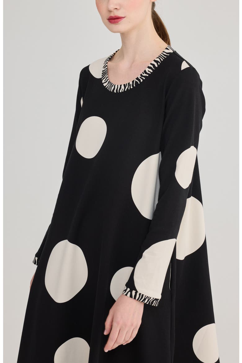 Sofia Printed Cotton Jersey Dress, Alternate, color, Polka Dots