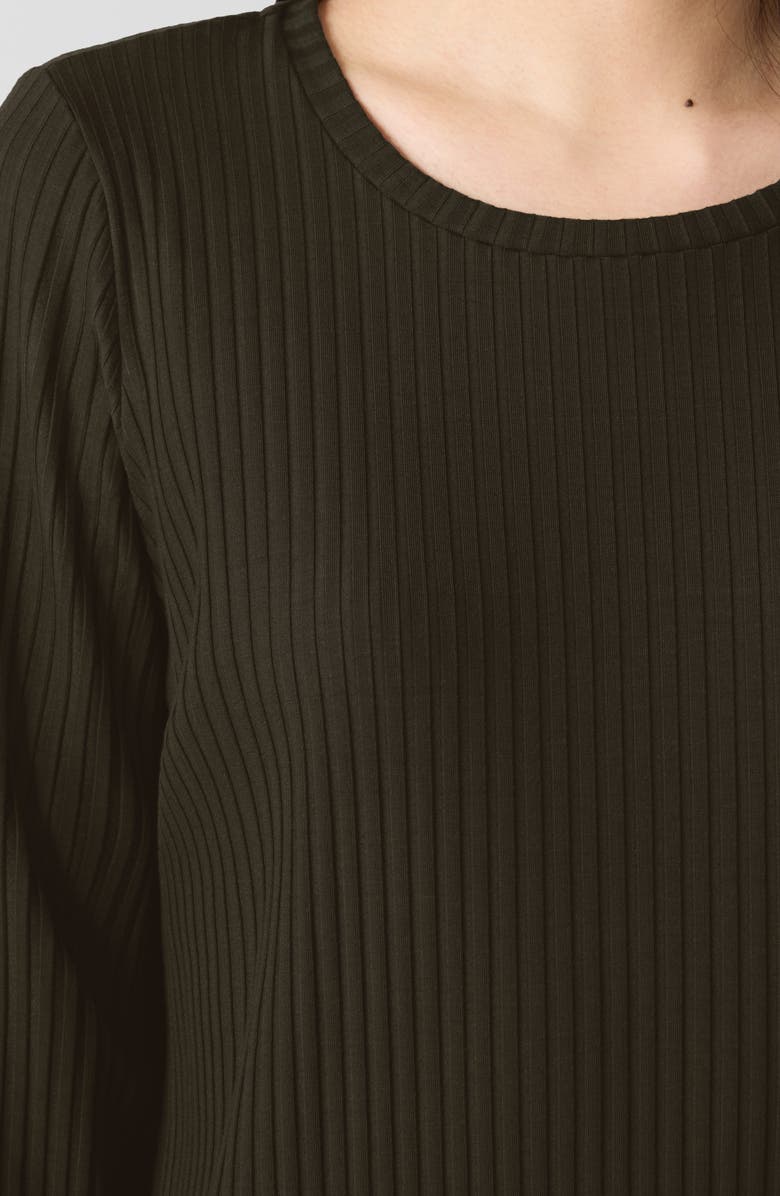 Eileen Fisher Long Sleeve Rib Dress, Alternate, color, Wren