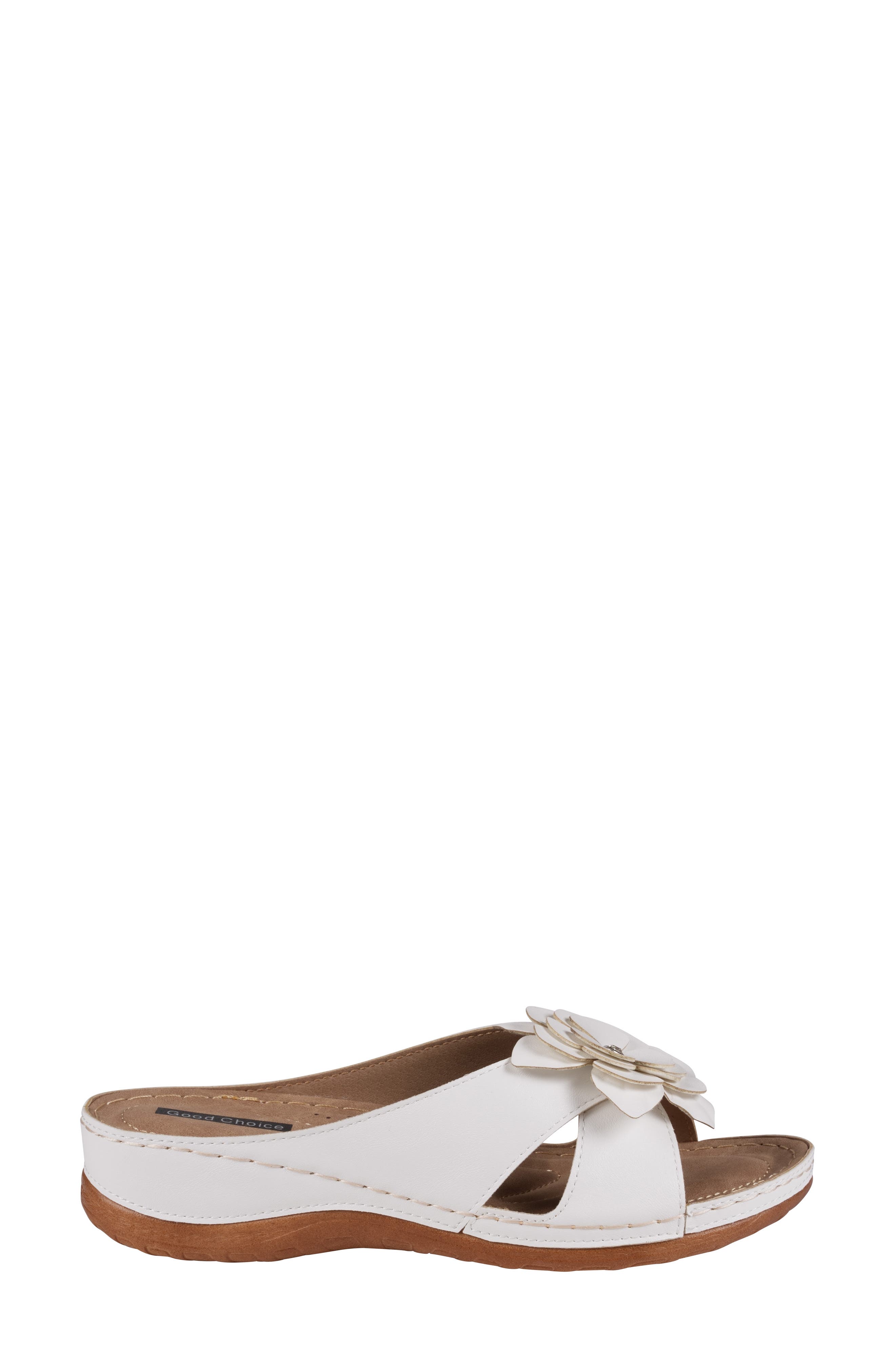Joy Flower Sandal, Alternate, color, WHITE