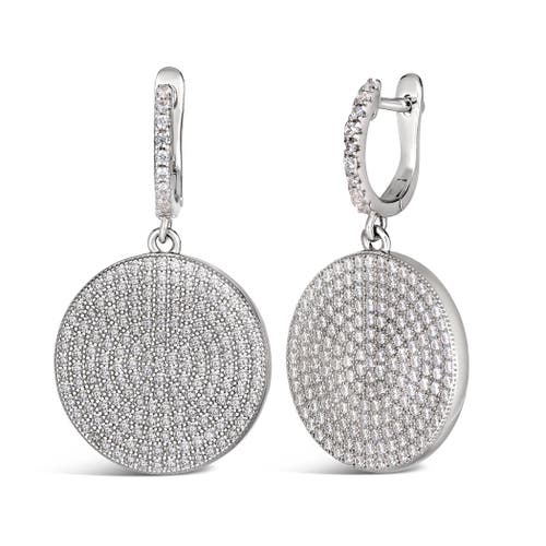 Anna Zuckerman Diamond Disco Earrings In Platinum