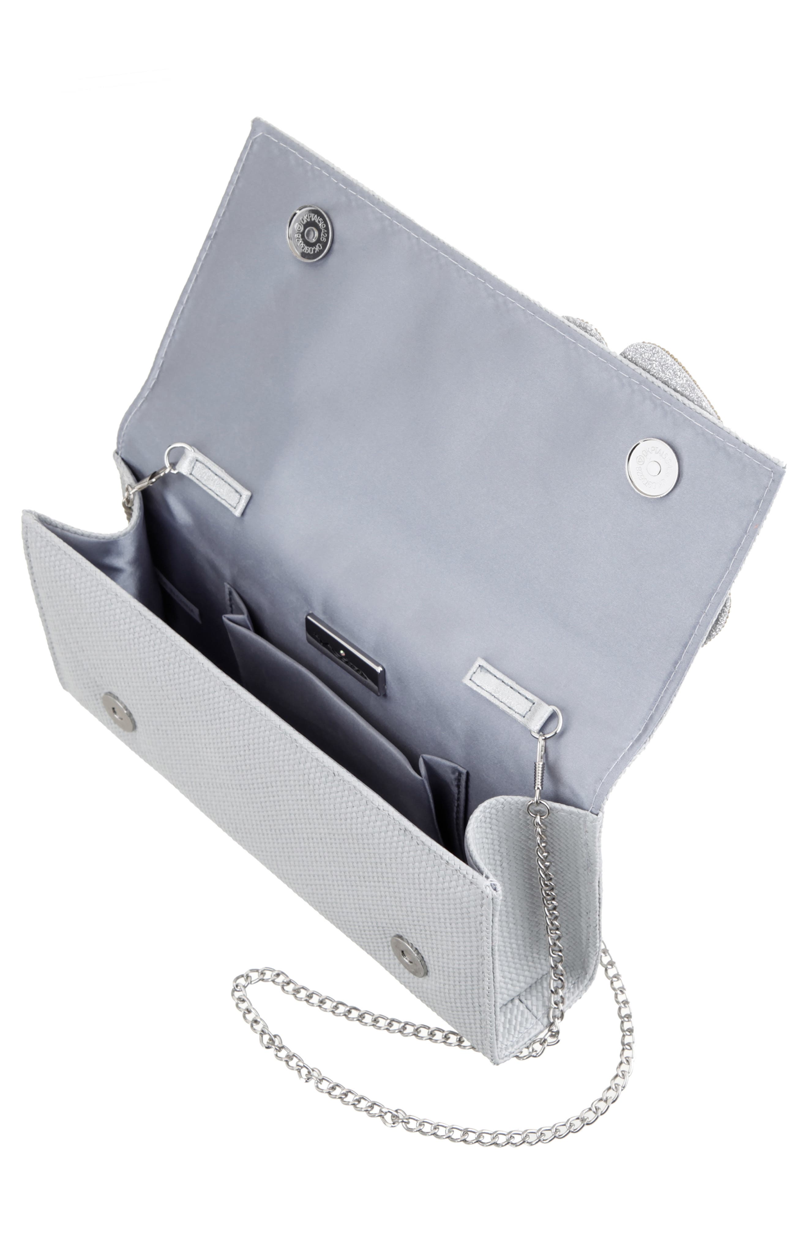 Nina Jollie Clutch, Alternate, color, Dark Silver