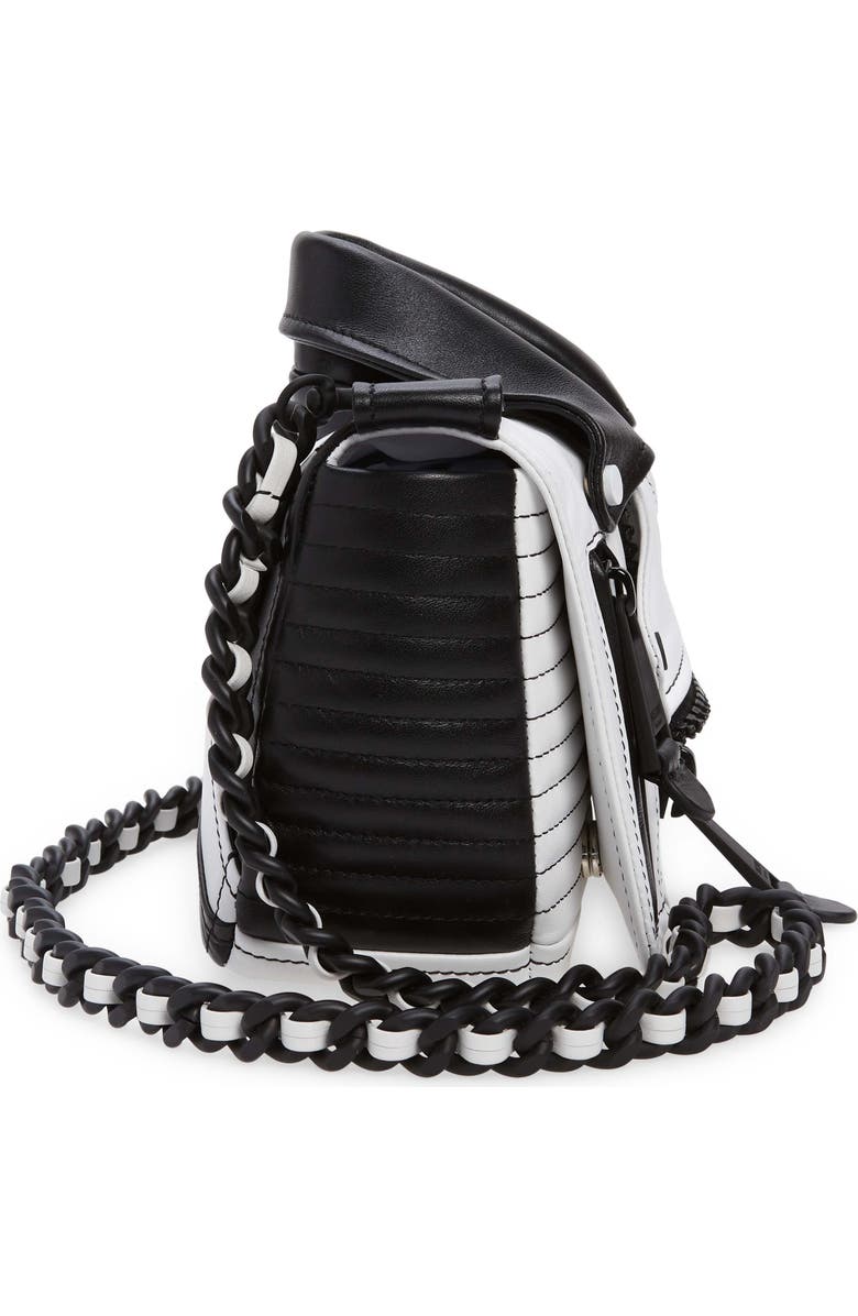 Moschino Optical Biker Colorblock Leather Shoulder Bag, Alternate, color,