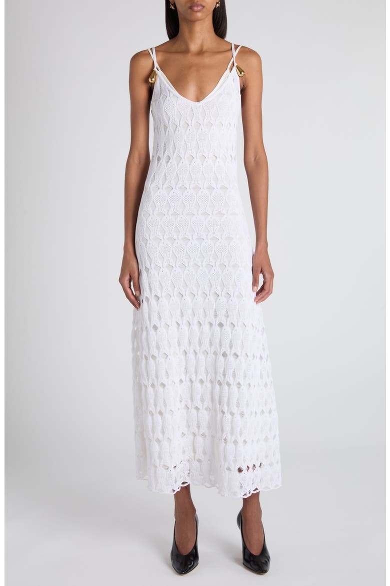 Cotton & Silk Fish Lace Slipdress, Main, color, 9071 CHALK