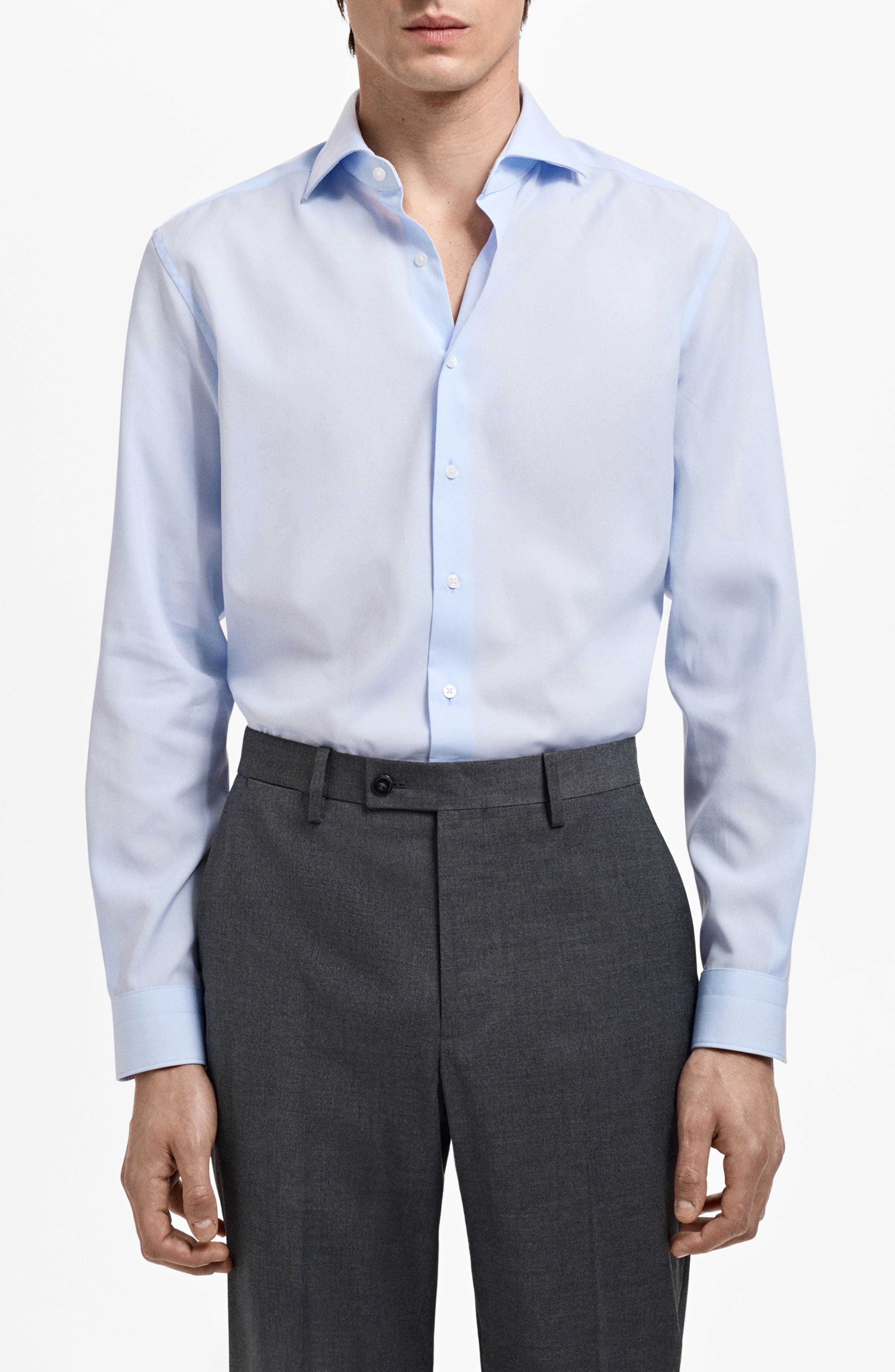 Slim Fit Cotton Poplin Button-Up Shirt - image 3