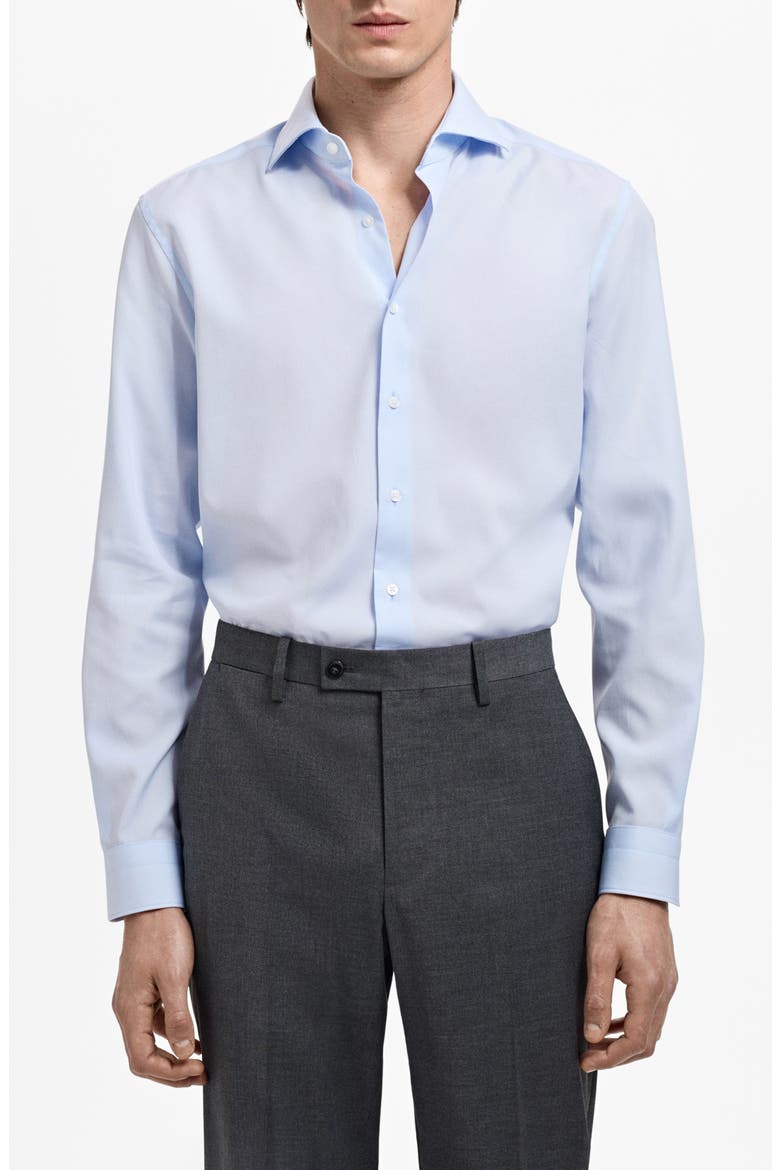 Slim Fit Cotton Poplin Button-Up Shirt, Main, color, SKY BLUE