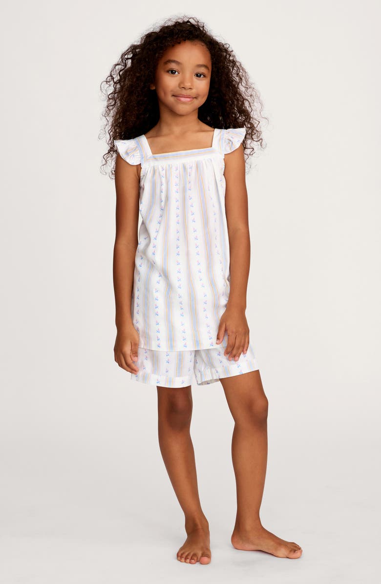 Petite Plume Clara Cottage Stripe Short Set, Alternate, color, White