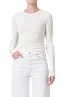 AGOLDE Alma Shrunken Long Sleeve Rib Top