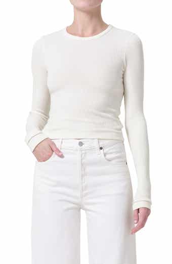 AGOLDE Alma Shrunken Long Sleeve Rib Top