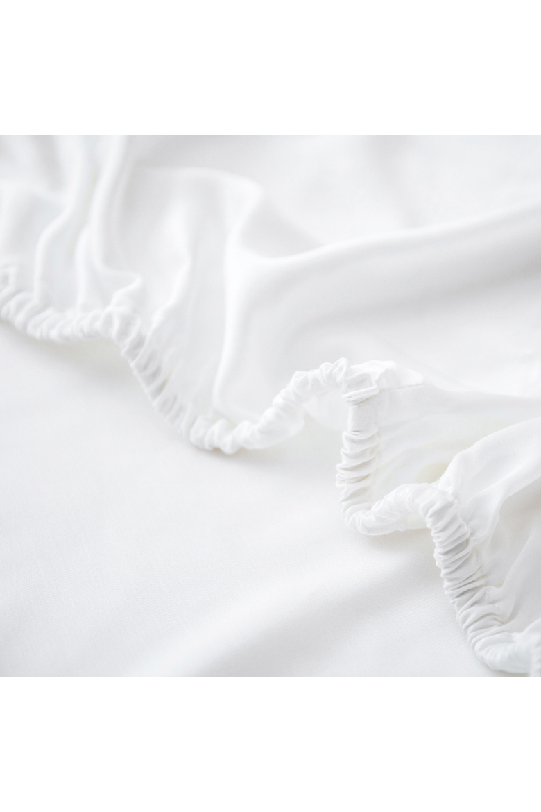 Organic Natural Sateen Fitted Sheet, Alternate, color, White